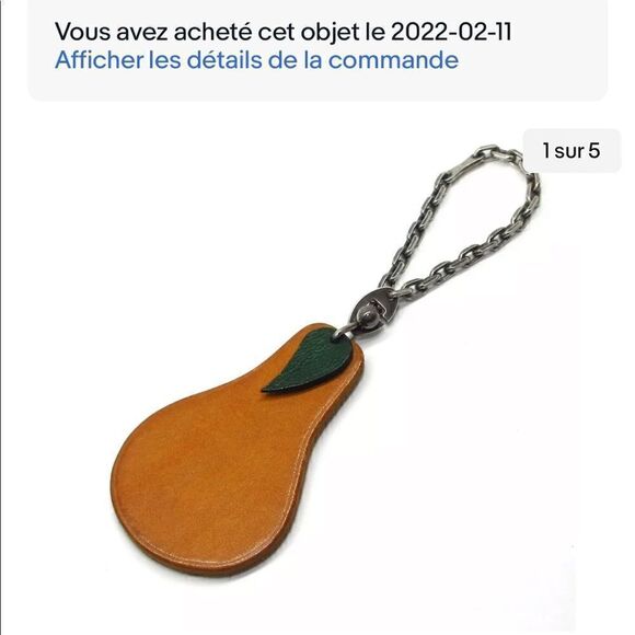 Authentic HERMÈS Pear leather bag charm 🍐 - Picture 7 of 8